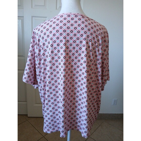 Lands End Womens 2X Crew Neck Short Sleeve T-Shirt Top Multicolor Floral Casual‎ - Picture 2 of 13